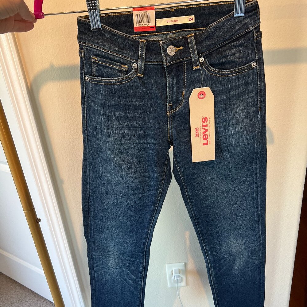 Levi's 711 Skinny denim jeans, 24" waist NWT